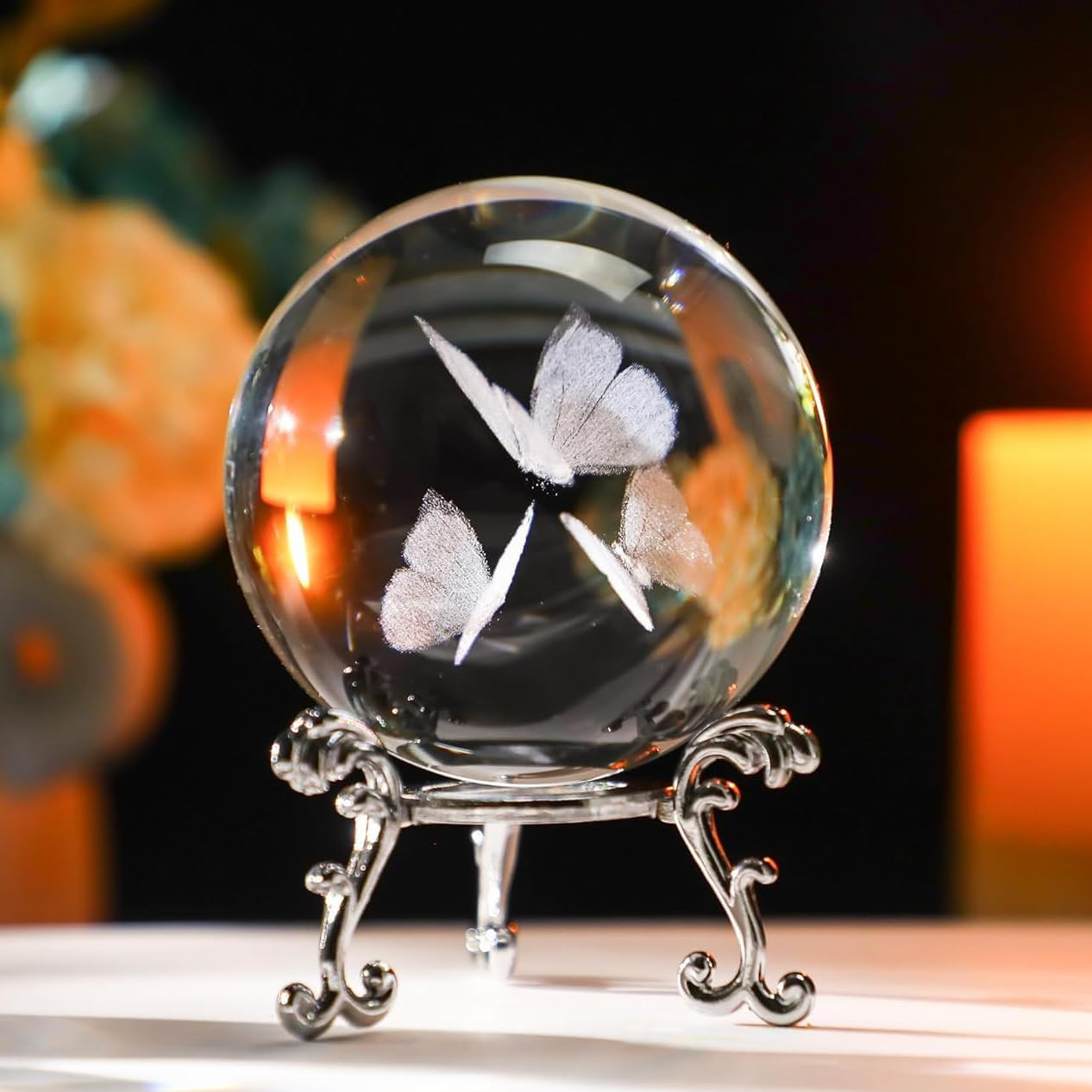 HDCRYSTALGIFTS 3D Butterfly Crystal Ball Paperweight 2.36In(60Mm) Glass Decorati HDCRYSTALGIFTS 3D Butterfly Crystal Ball Paperweight 2.36In(60Mm) Glass Decorati