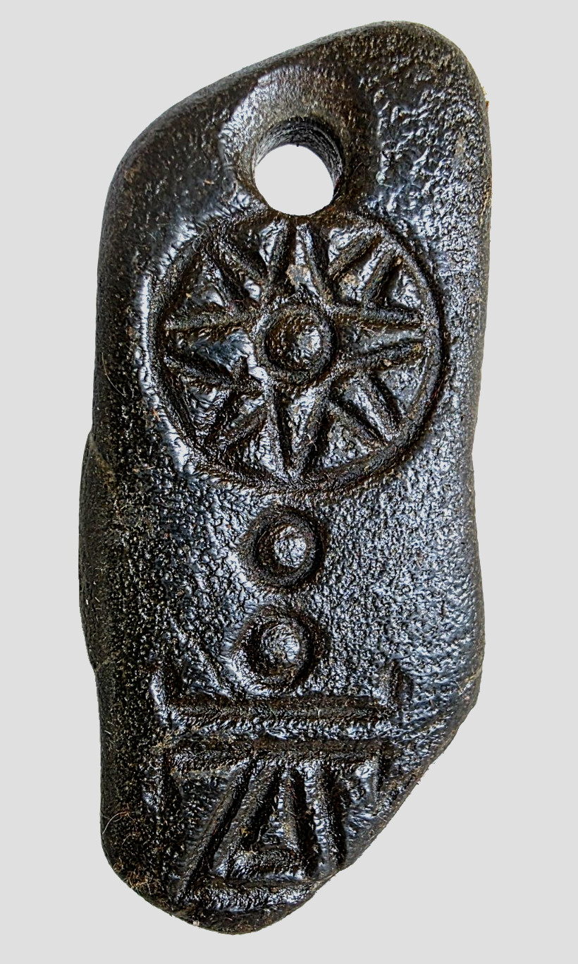 Ancient Carthage Punic Carved Gemstone Pendant Amulet Tanit Astral Star Shield