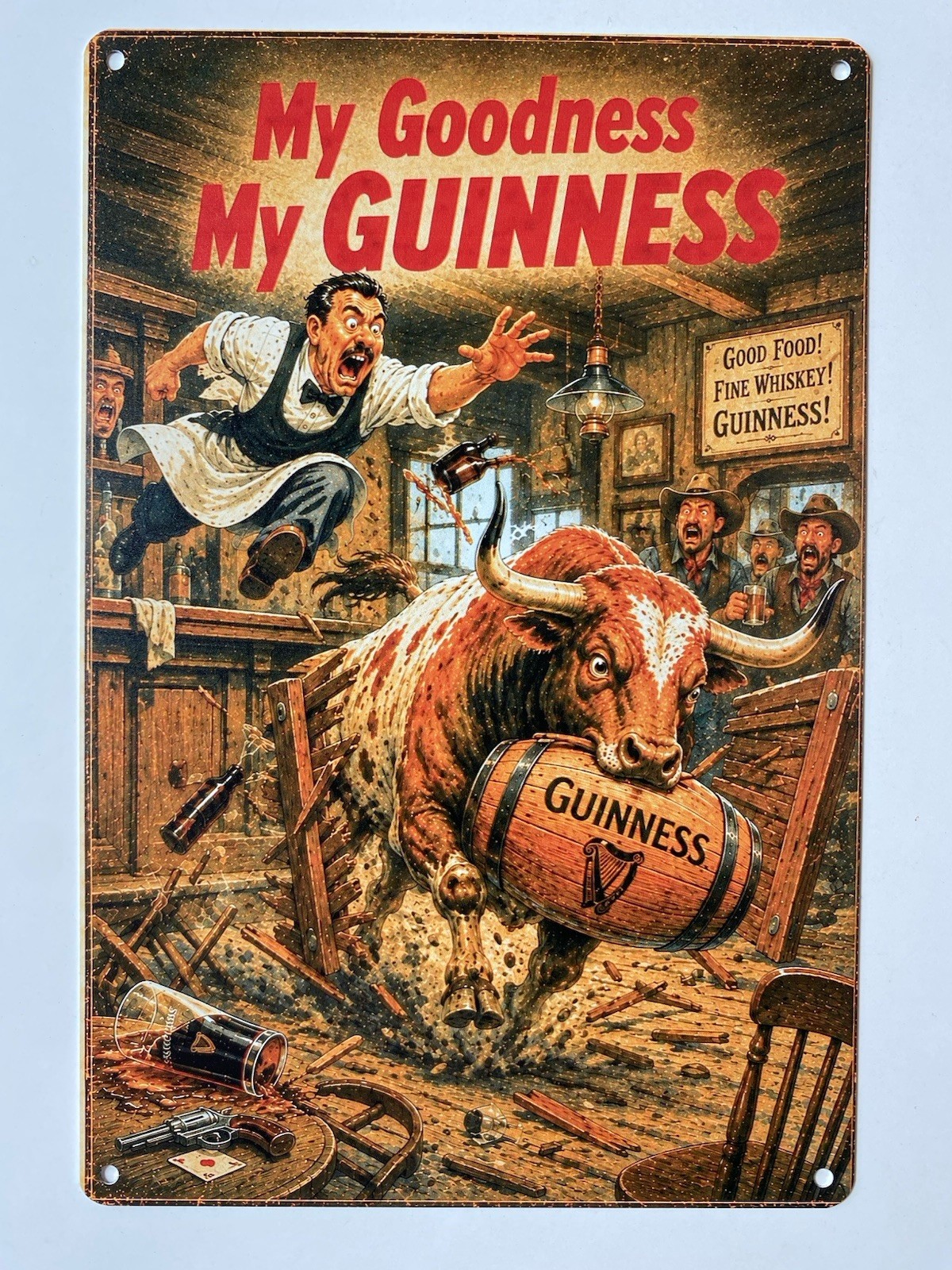 Guinness Beer Metal Sign - My Goodness My Guinness Retro Vintage Western