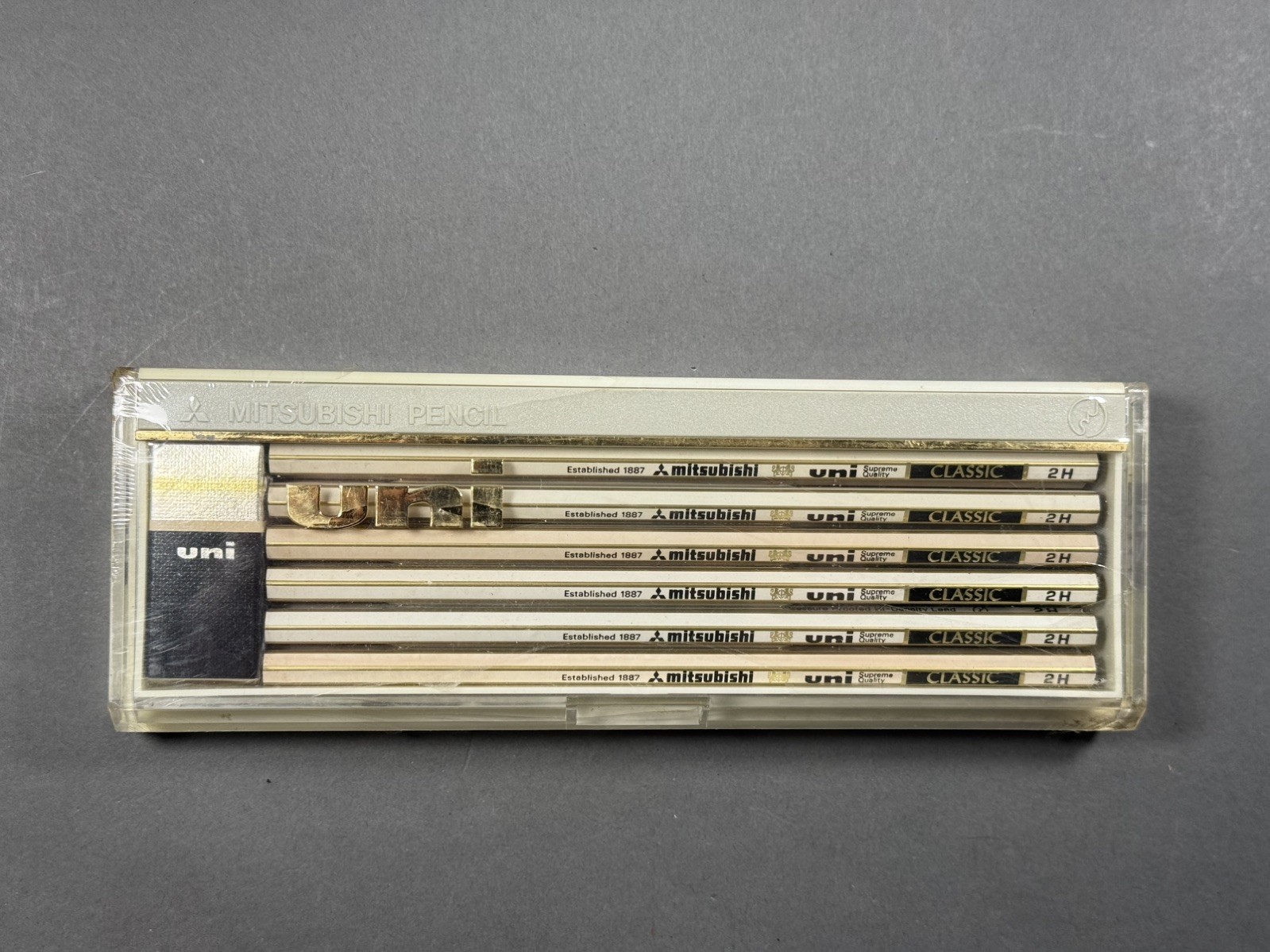 12 Japanese Vintage Pencil Mitsubishi Uni Classic 2H JIS SPECIAL EDITION Box