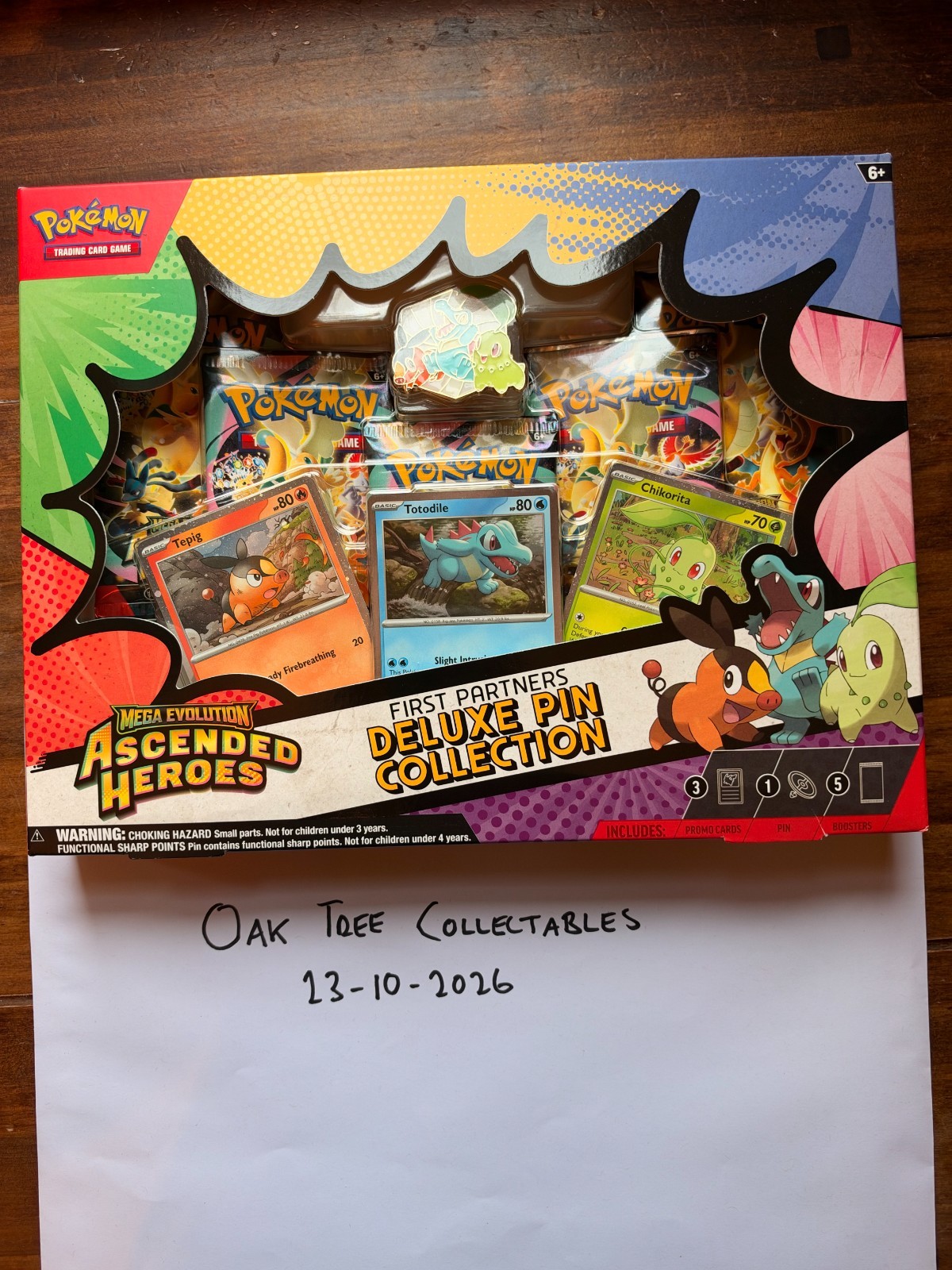 Pokémon Ascended Heroes First Partners Deluxe Pin Collection 5 Packs NEW SEALED