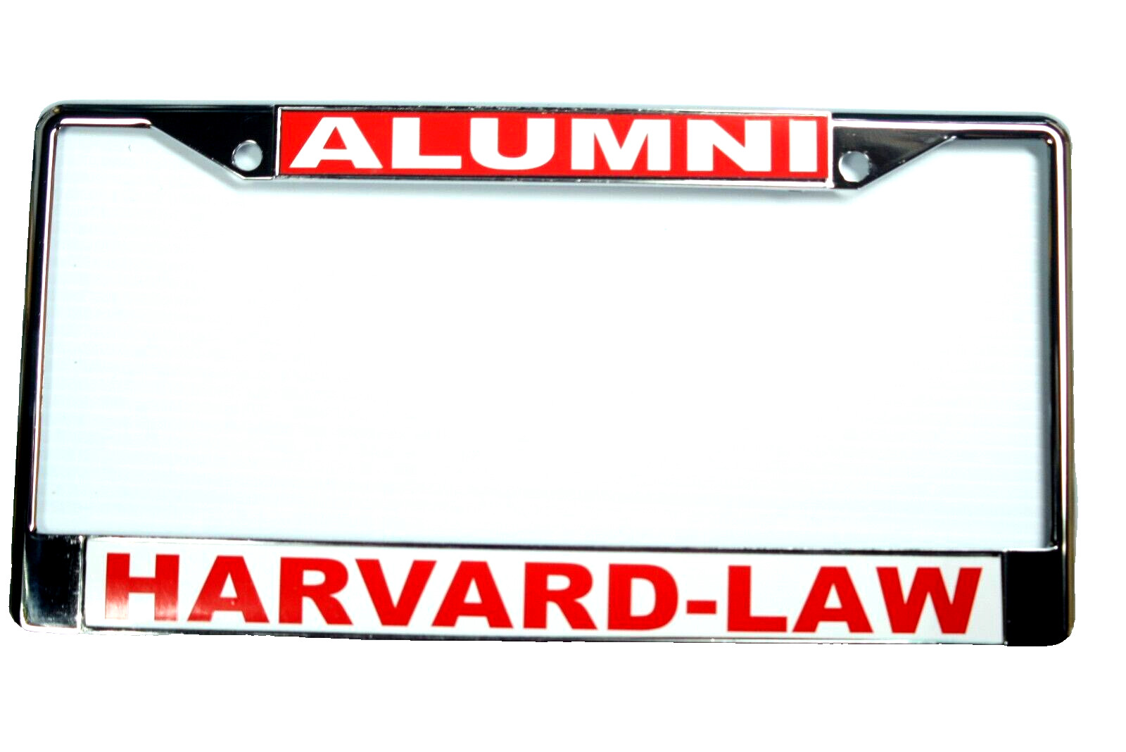 HARVARD-LAW License Plate Frame, Polished Chrome, ALUMNI/HARVARD-LAW #0329