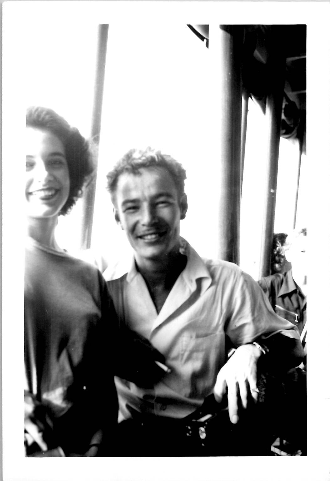 Beautiful Woman w/Perky Breasts and Boyfriend Cedar Point OH 1940s B&W VTG Photo