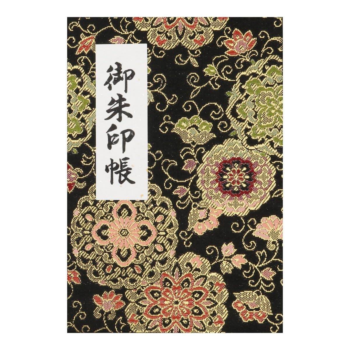 Goshuin book 40 pages, bellows style, vinyl cover included, gold brocade, Hotoku