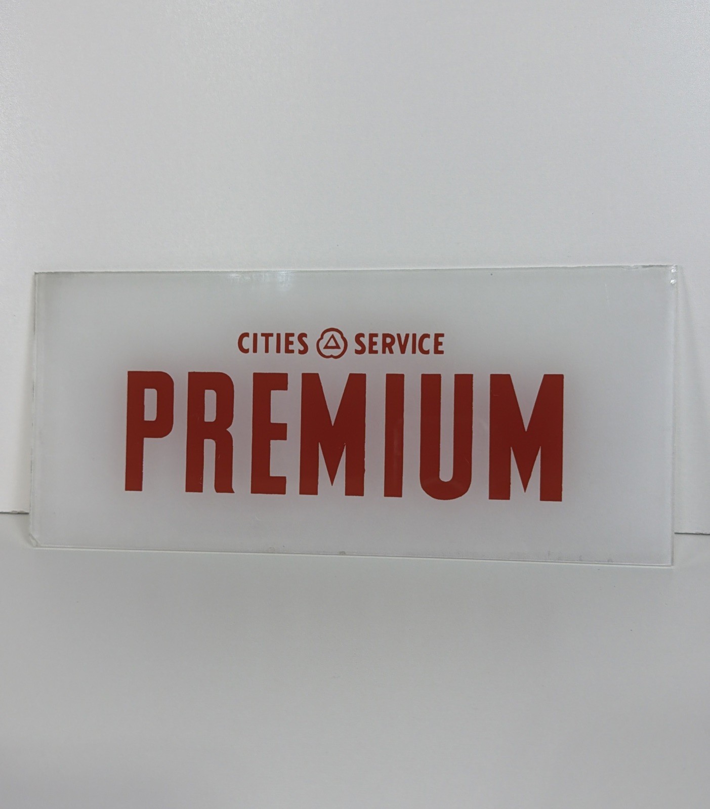 VTG Original CITIES SERVICE PREMIUM Glass Insert Pump Plate Used VGC RARE HTF VTG Original CITIES SERVICE PREMIUM Glass Insert Pump Plate Used VGC RARE HTF
