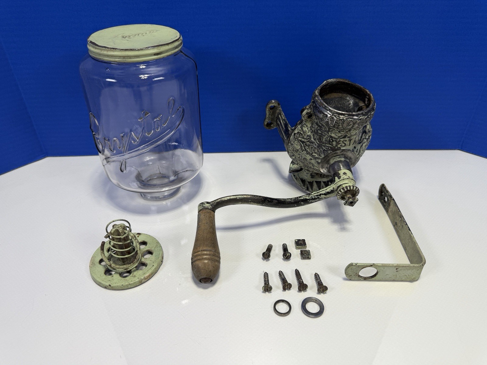 Antique Vintage Arcade Crystal No. 3 Wall Hanging Coffee Grinder