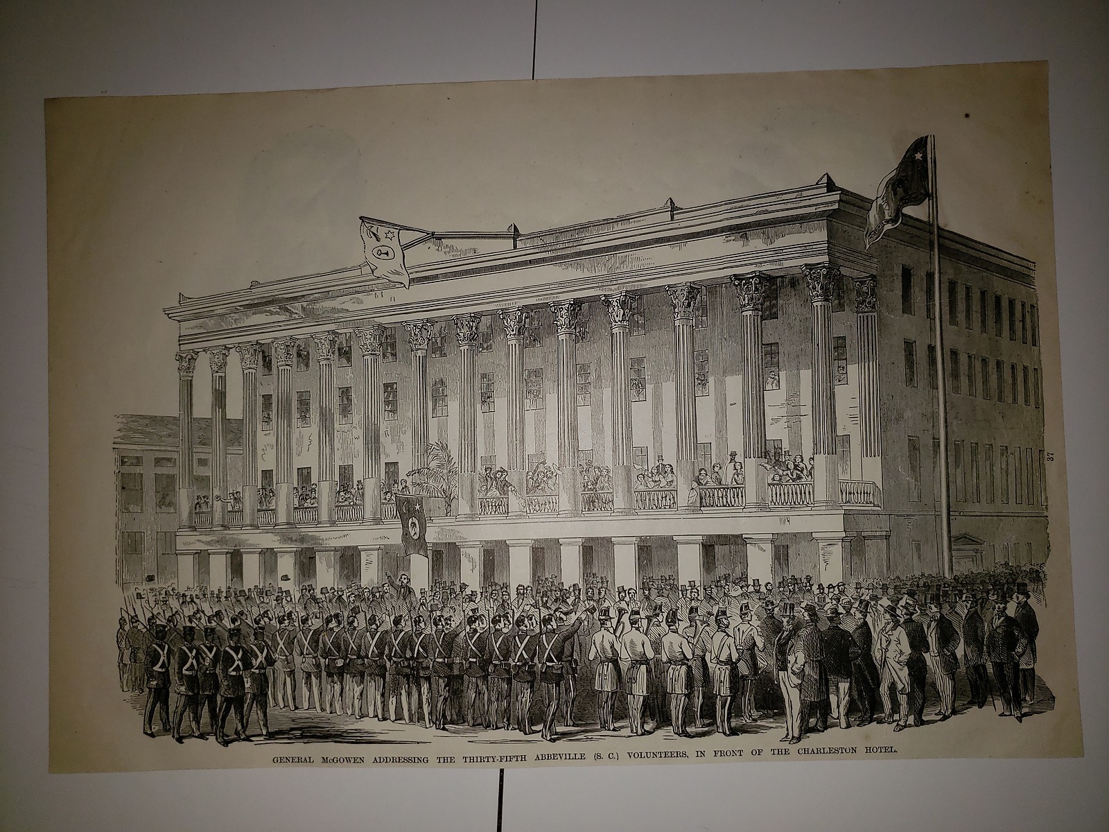 35th Abbeville South Carolina Volunteers Charleston Hotel Civil War 1896 Sketch 35th Abbeville South Carolina Volunteers Charleston Hotel Civil War 1896 Sketch