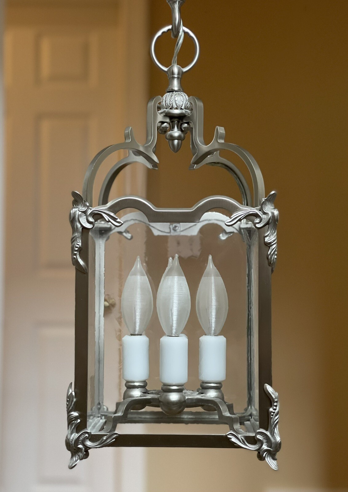 Brush-Everard Style Hall Lantern Chandelier Colonial Williamsburg Pewter Finish
