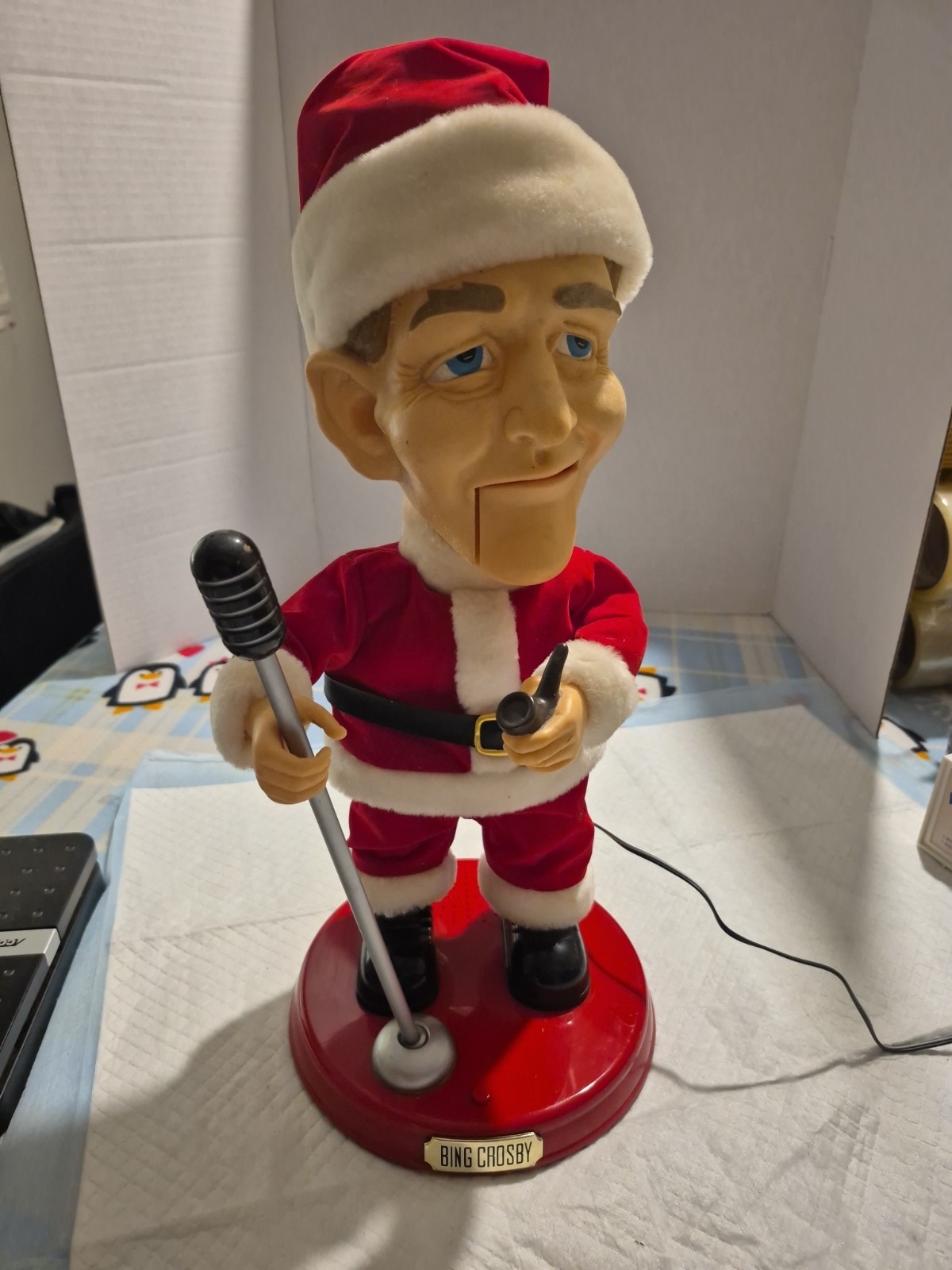 VTG 2001 Bing Crosby Santa Animated Singing Swinging 19\ VTG 2001 Bing Crosby Santa Animated Singing Swinging 19\