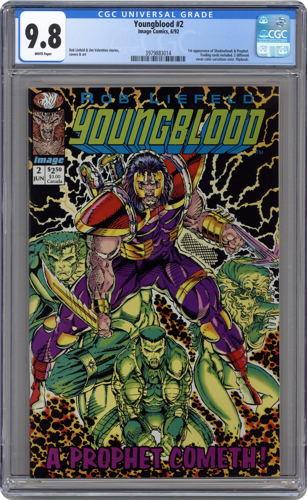 Youngblood #2A Green Logo CGC 9.8 1992 3979883014 1st app. Shadowhawk
