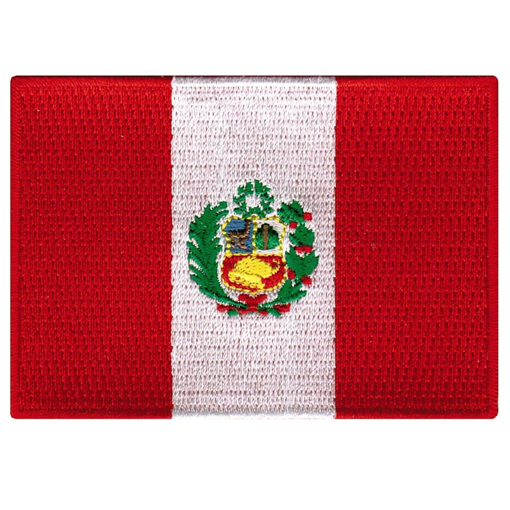 PERU FLAG PATCH PERUVIAN SOUTH AMERICAN NATIONAL EMBLEM embroidered iron-on NEW PERU FLAG PATCH PERUVIAN SOUTH AMERICAN NATIONAL EMBLEM embroidered iron-on NEW