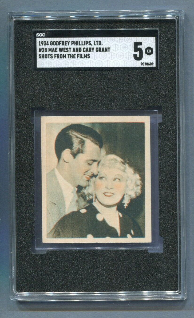 1934 GODFREY PHILLIPS LTD SHOTS FROM THE FILMS CARD #28 MAE WEST CARY GRANT SGC5