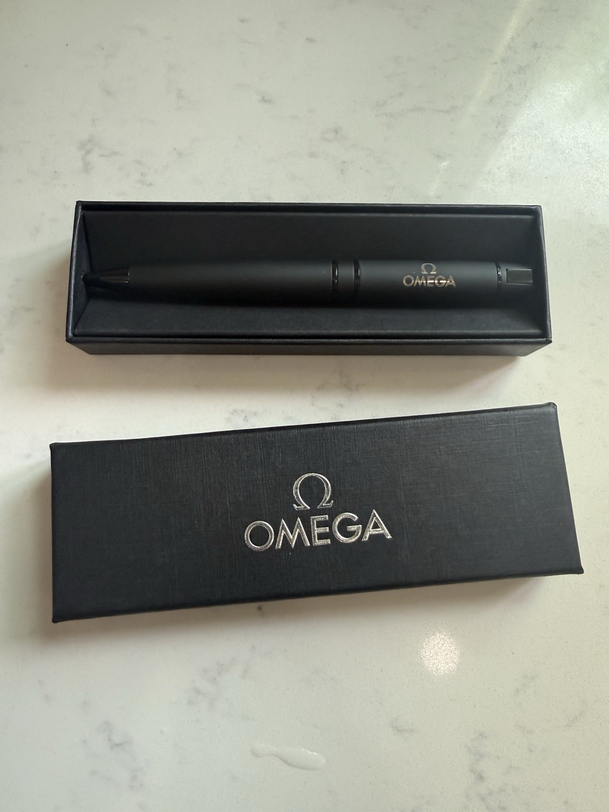 OMEGA Novelty Matte Black Metal Twisted Ballpoint Pen OMEGA Novelty Matte Black Metal Twisted Ballpoint Pen