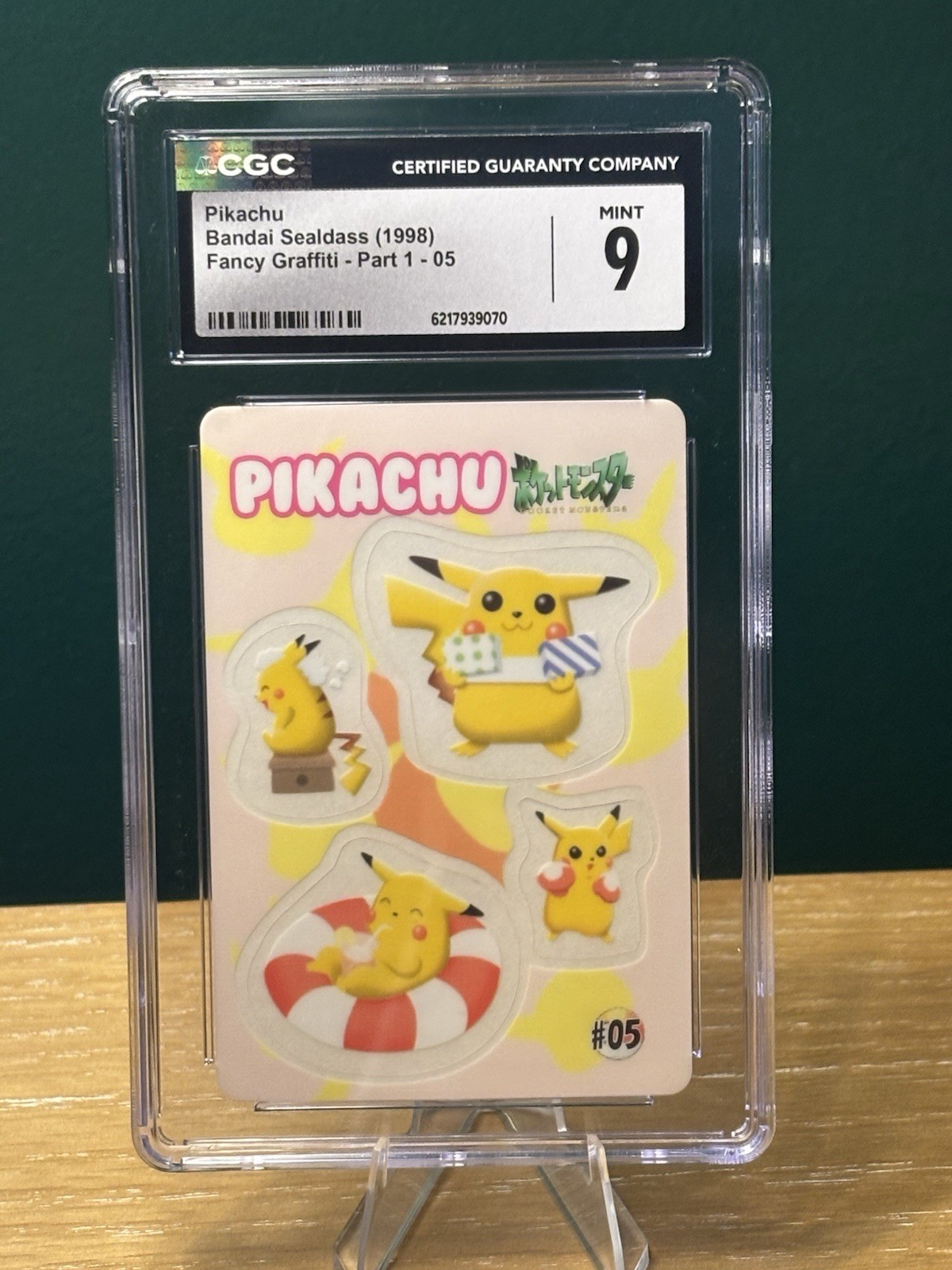 1998 Bandai Sealdass Pokémon Pikachu Fancy Graffiti Pt.1 #05 JPN CGC 9 MINT