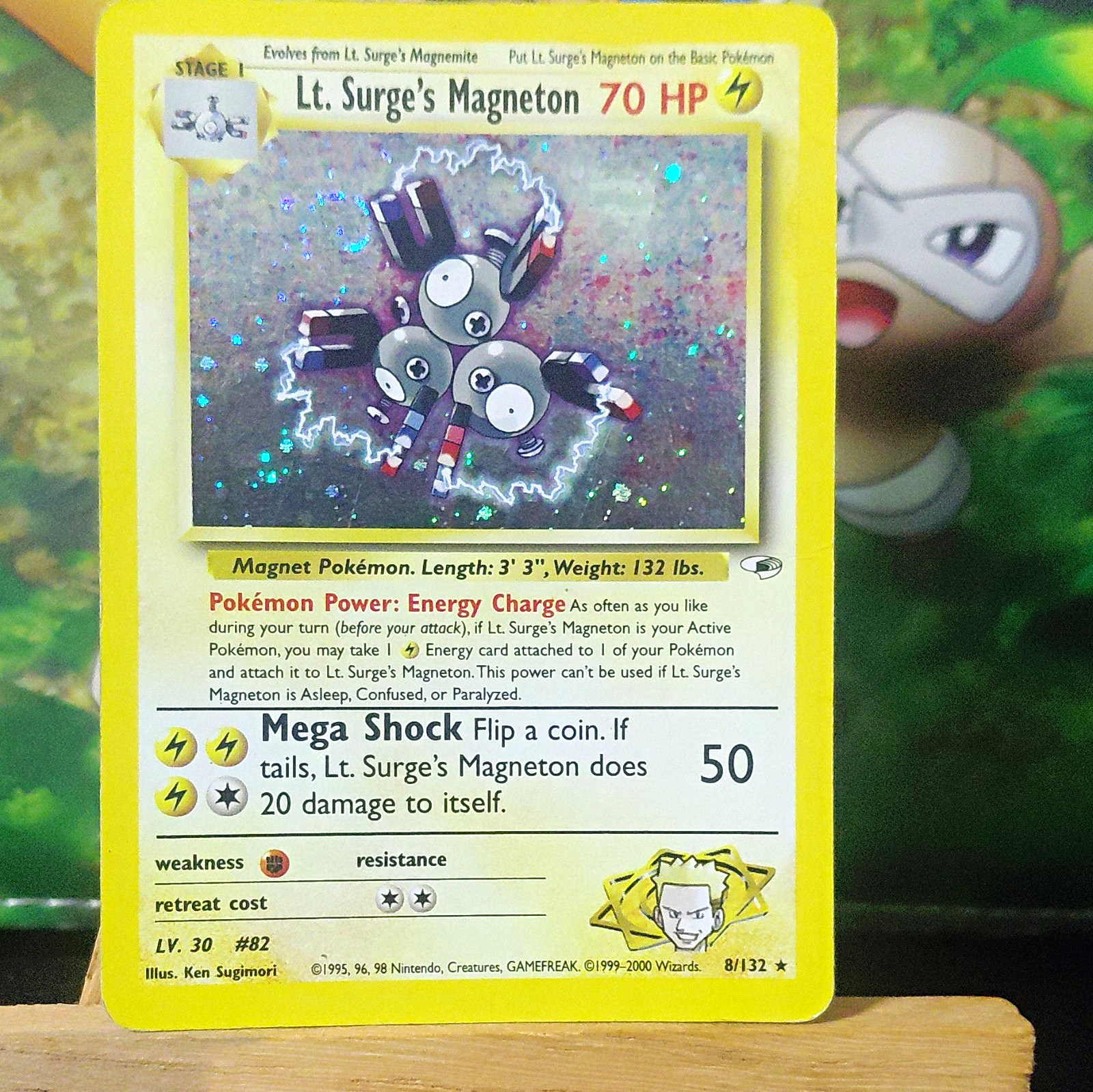 Pokemon TCG Lt. Surge's Magneton 8/132 Gym Heroes Holo Rare with swirl Pokemon TCG Lt. Surge's Magneton 8/132 Gym Heroes Holo Rare with swirl