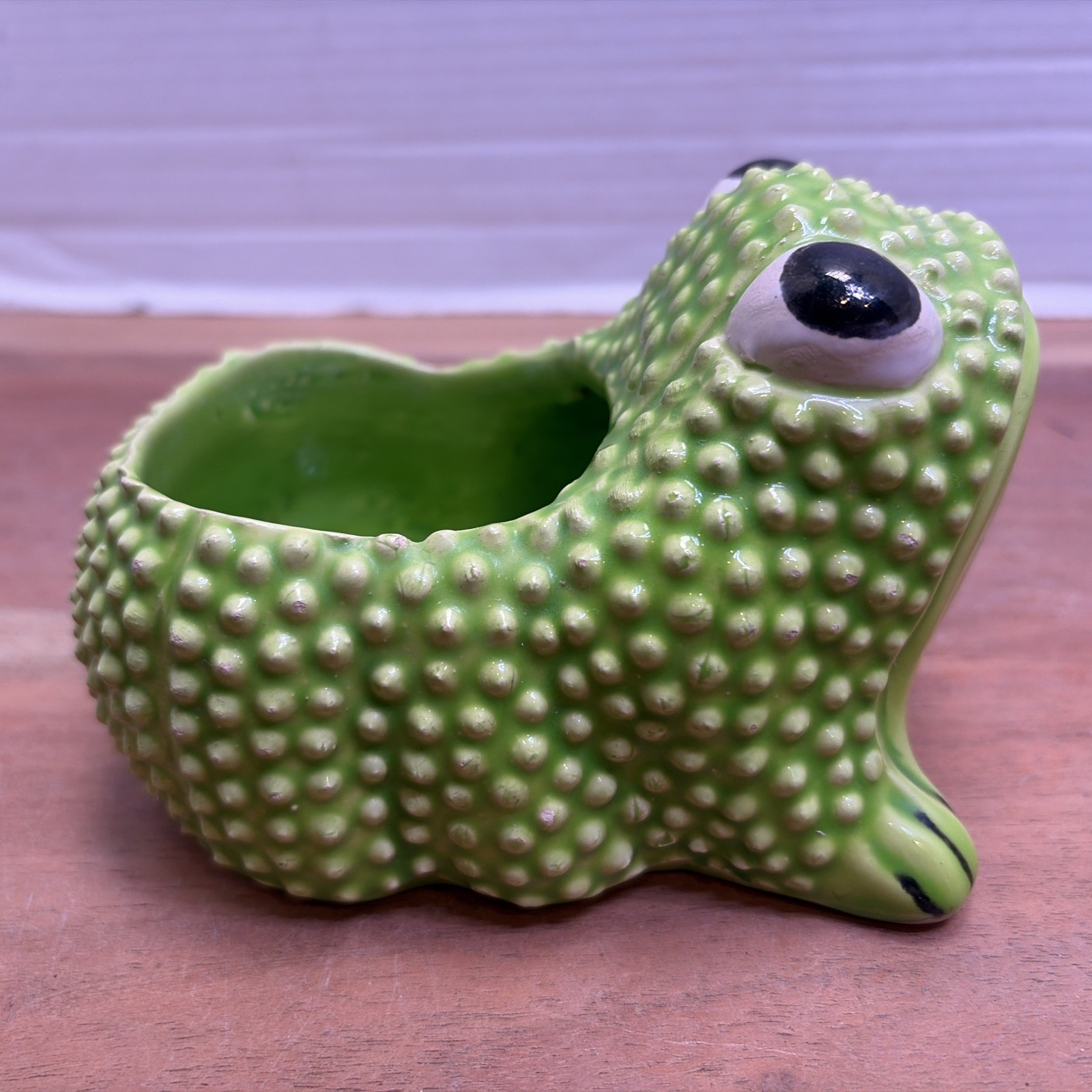 Original Vtg Signed Jean Roger Paris Green Hobnail Frog Cachepot, height: 4.5\ Original Vtg Signed Jean Roger Paris Green Hobnail Frog Cachepot, height: 4.5\