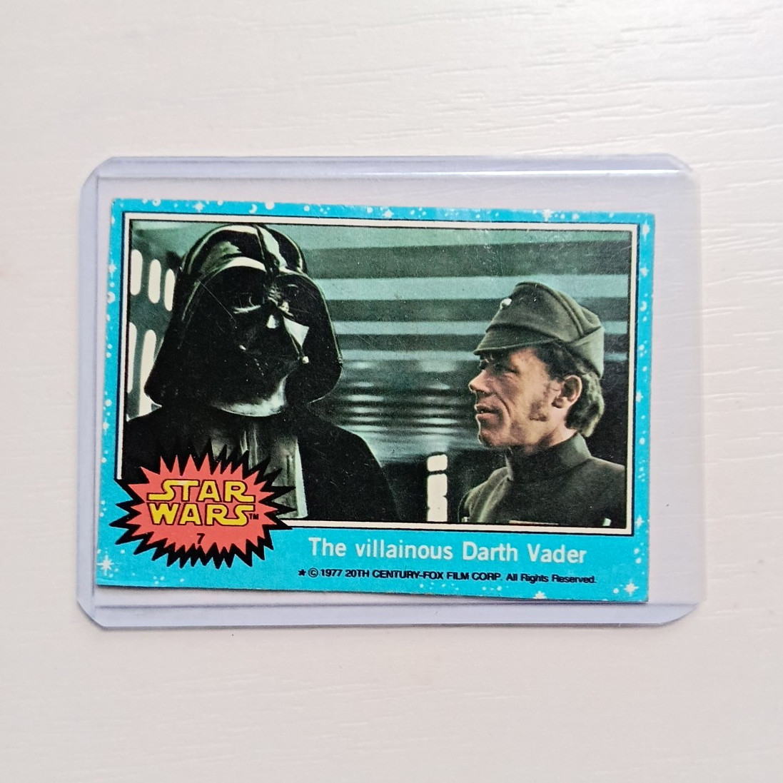 Topps 1977 Star Wars Base Set Card #77 Darth Vader The villainous Darth Vader