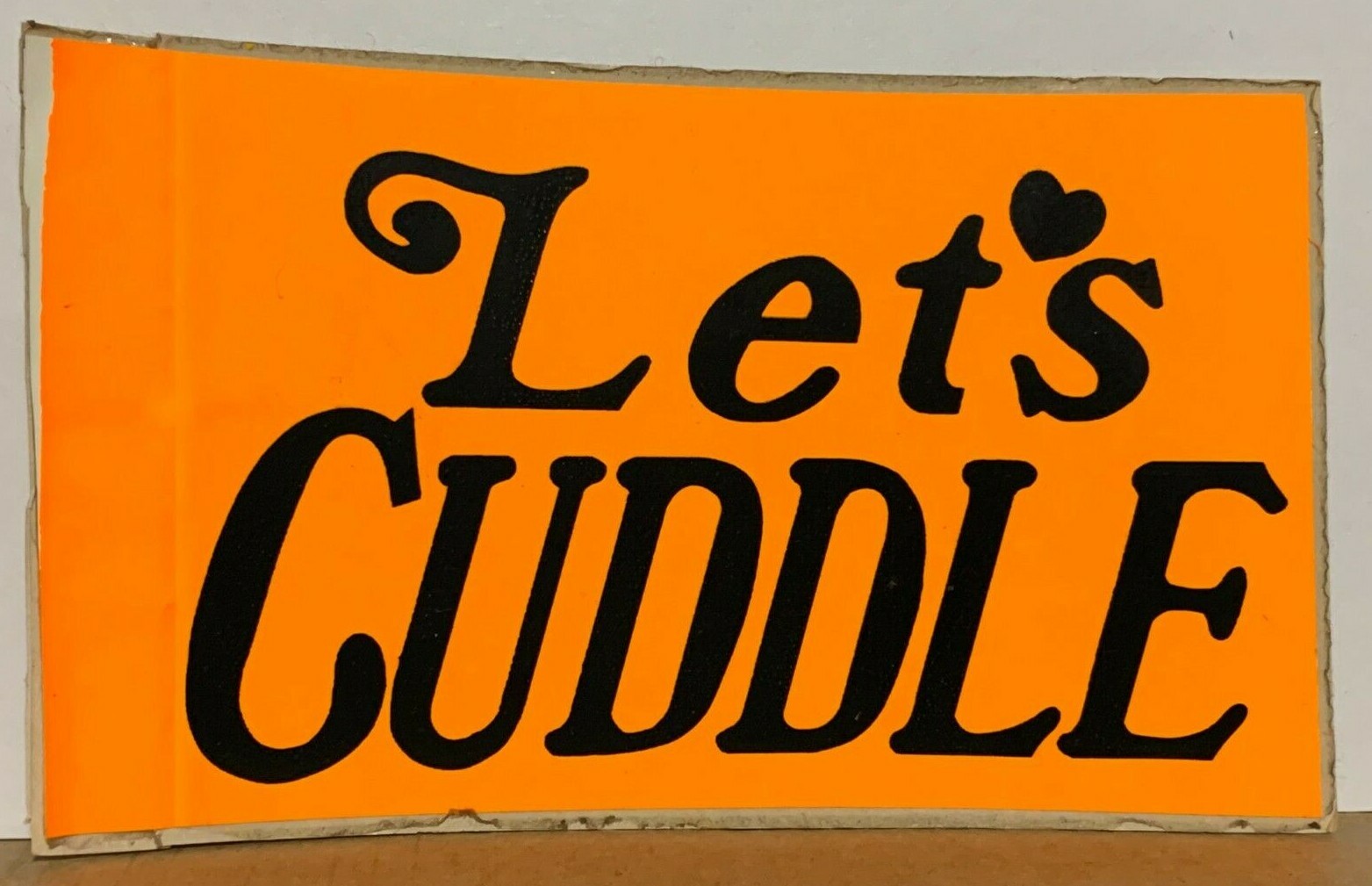 LET'S CUDDLE VINTAGE 1960's HIPPIE STICKER DECAL BLACKLIGHT COLLECTIBLE 3