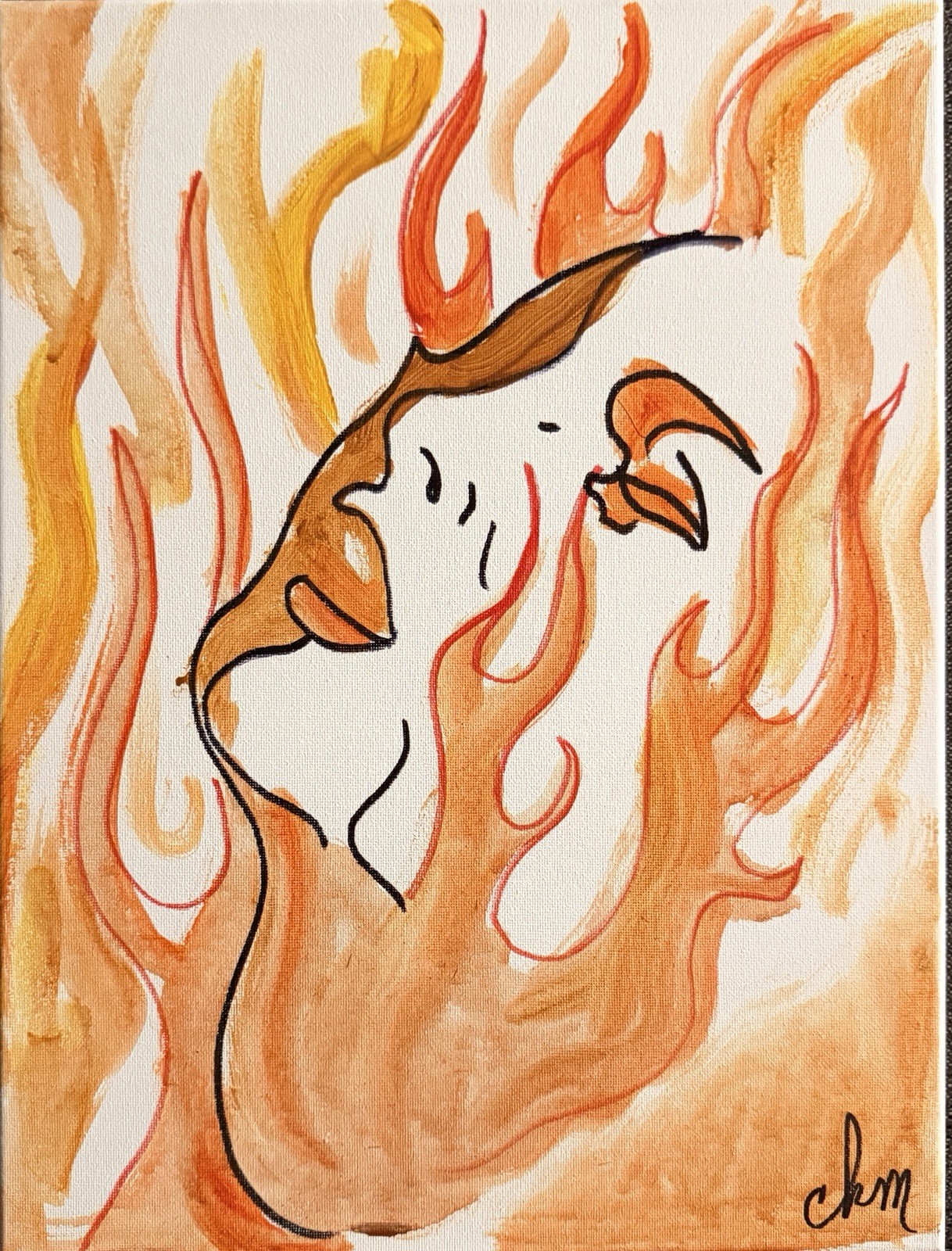 X-Men: Dark Phoenix - 12x16 Canvas Original Art Randall Chm w/COA- NOT a Print X-Men: Dark Phoenix - 12x16 Canvas Original Art Randall Chm w/COA- NOT a Print