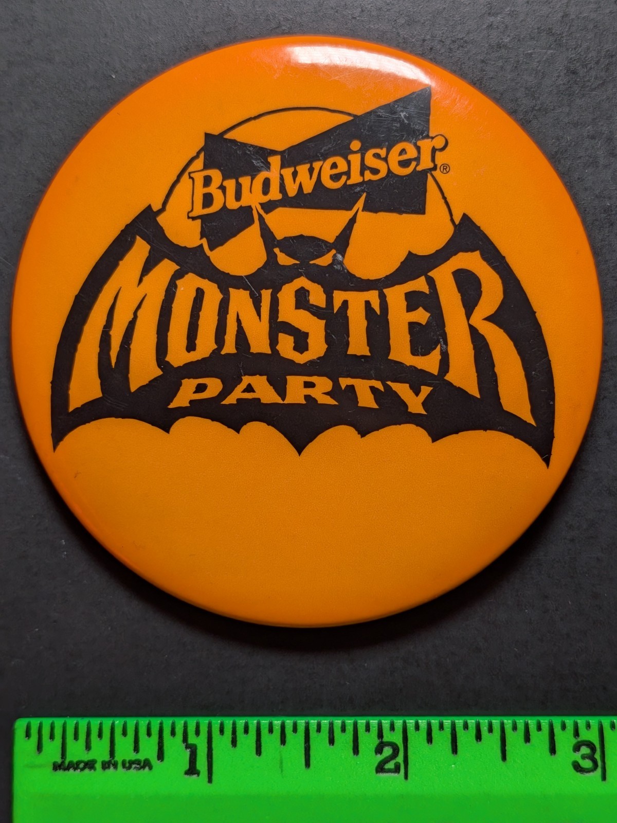 Vintage Budweiser Halloween Monster Party Pinback Pin Vintage Budweiser Halloween Monster Party Pinback Pin