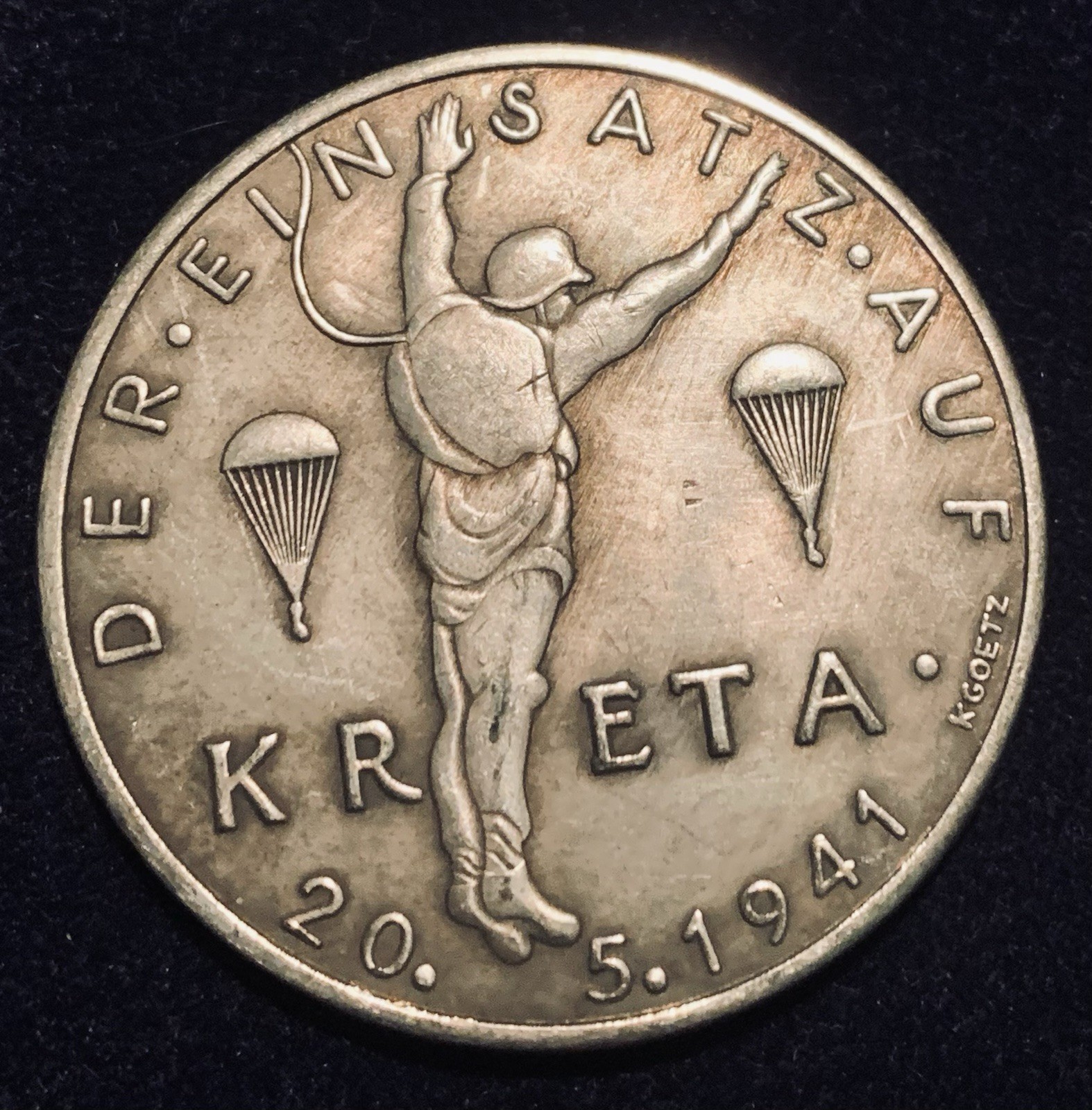 1941 WW2 Crete Air Landing General Student Operation Mercury Historical Token