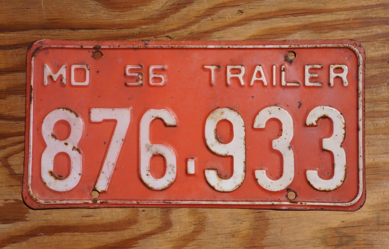 1956 Missouri Trailer License Plate 1956 Missouri Trailer License Plate