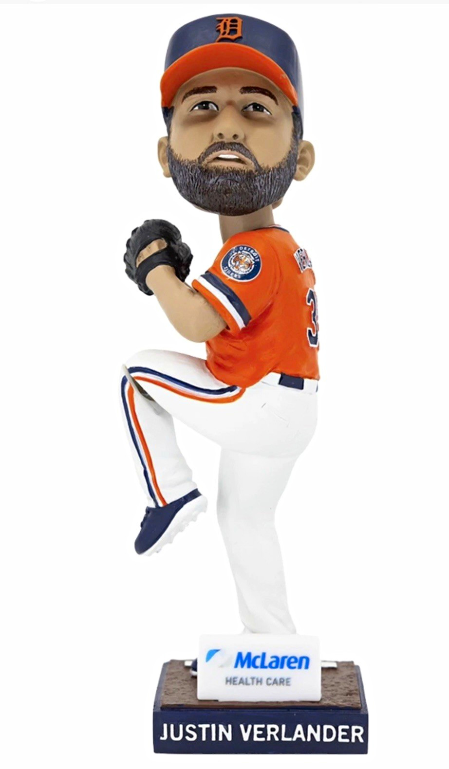 Justin Verlander Baseball Bobblehead w/ Box, McLaren Health Care Base Justin Verlander Baseball Bobblehead w/ Box, McLaren Health Care Base