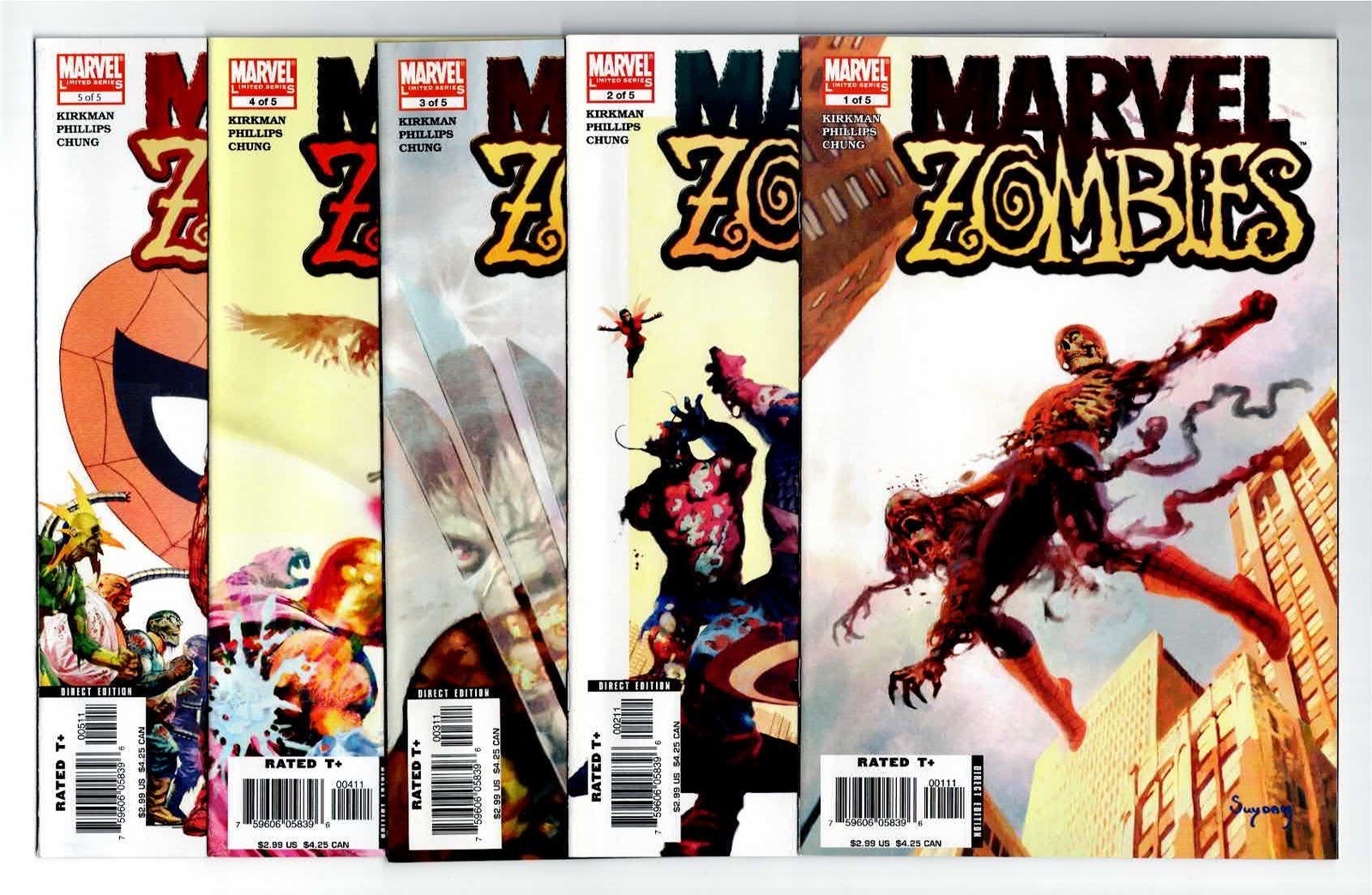 Marvel Zombies 1st Series 1st Prints Complete Set Lot 1 2 3 4 5 9.0 NM Kirkman
