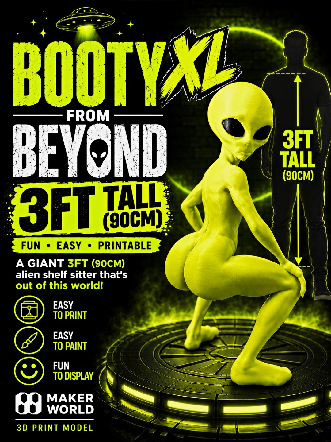 3ft female alien perfect for man caves or garage 