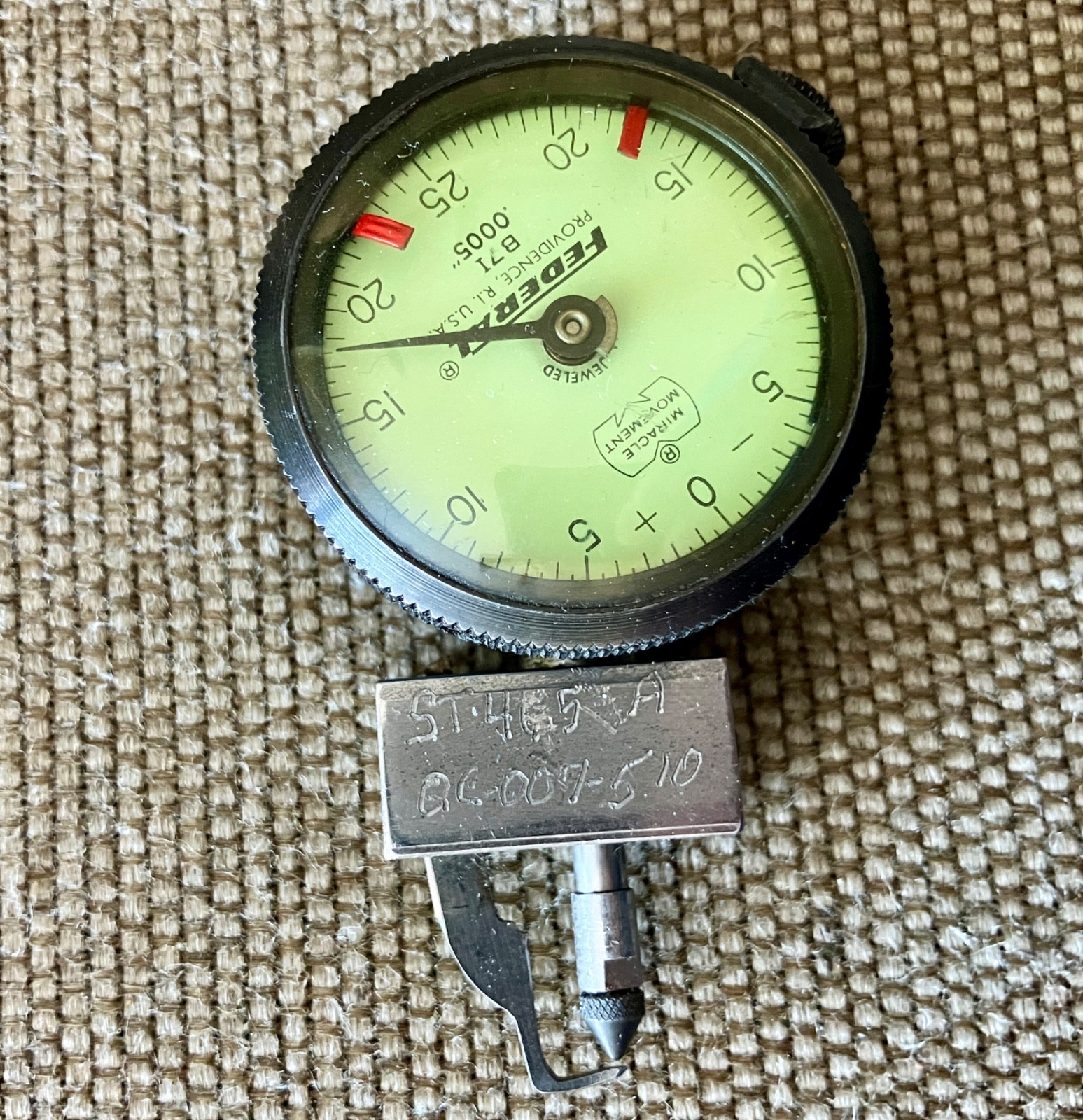 FEDERAL Dial Indicator Full Jeweled Miracle Movement - No. B71 - .0005\