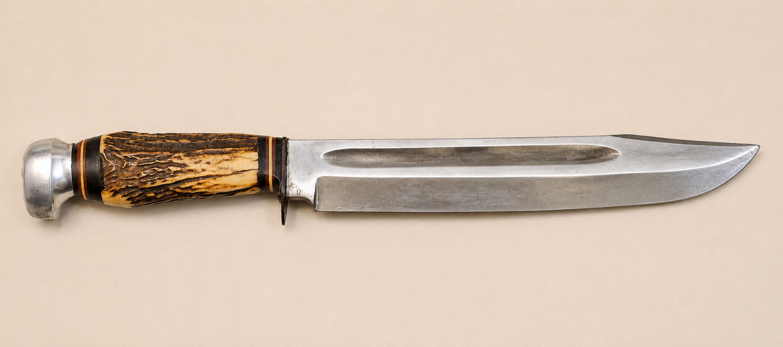 VIntage Rosco Stag Handle Solingen Bowie Knife W/ Sheath VIntage Rosco Stag Handle Solingen Bowie Knife W/ Sheath