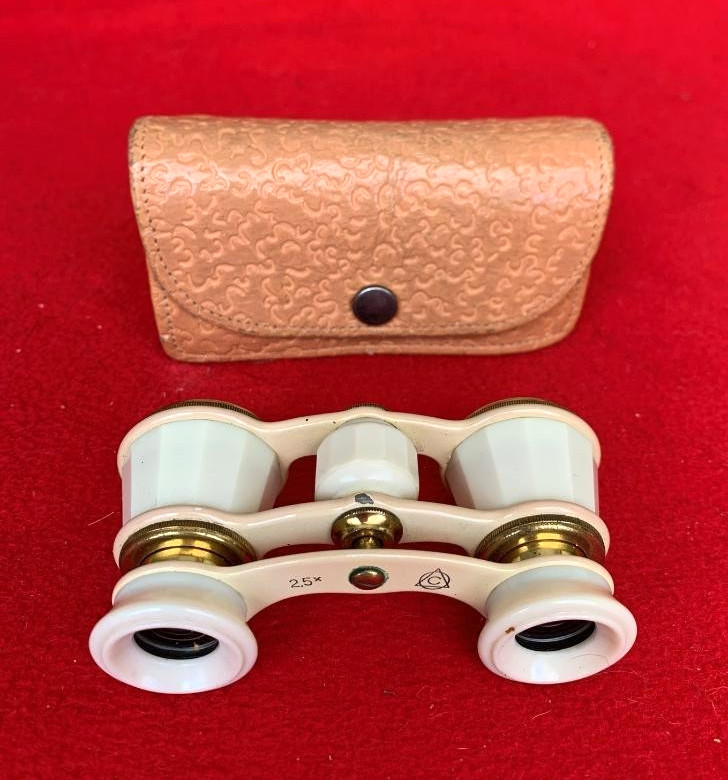 VINTAGE SOVIET RUSSIAN THEATRICAL   BINOCULARS X 2.5  WITH ORIGINAL CASE