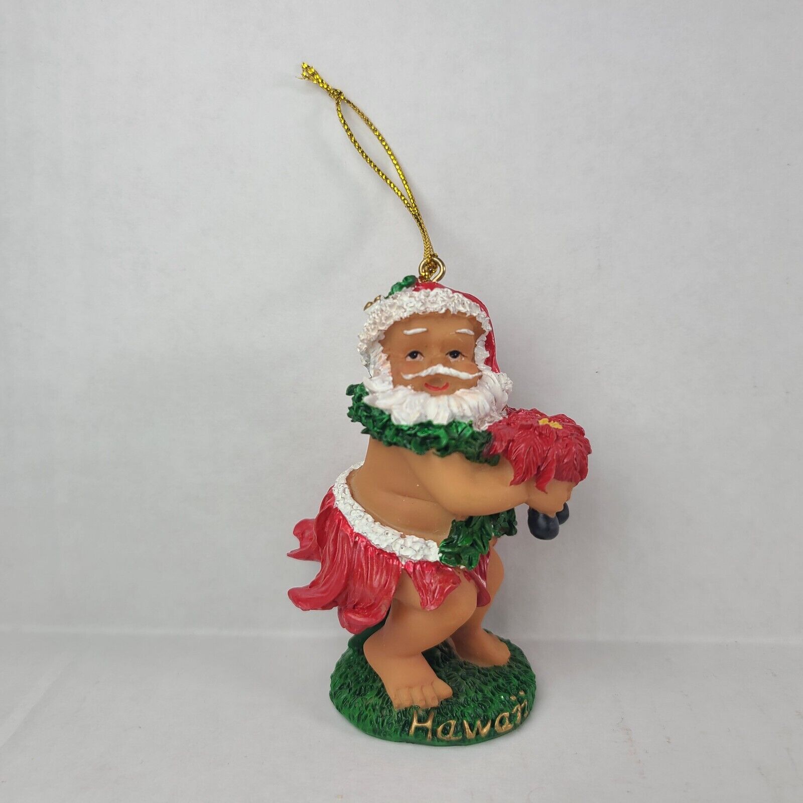 Vintage Santa Hawaii Hula Dance Christmas Ornament 3.25\