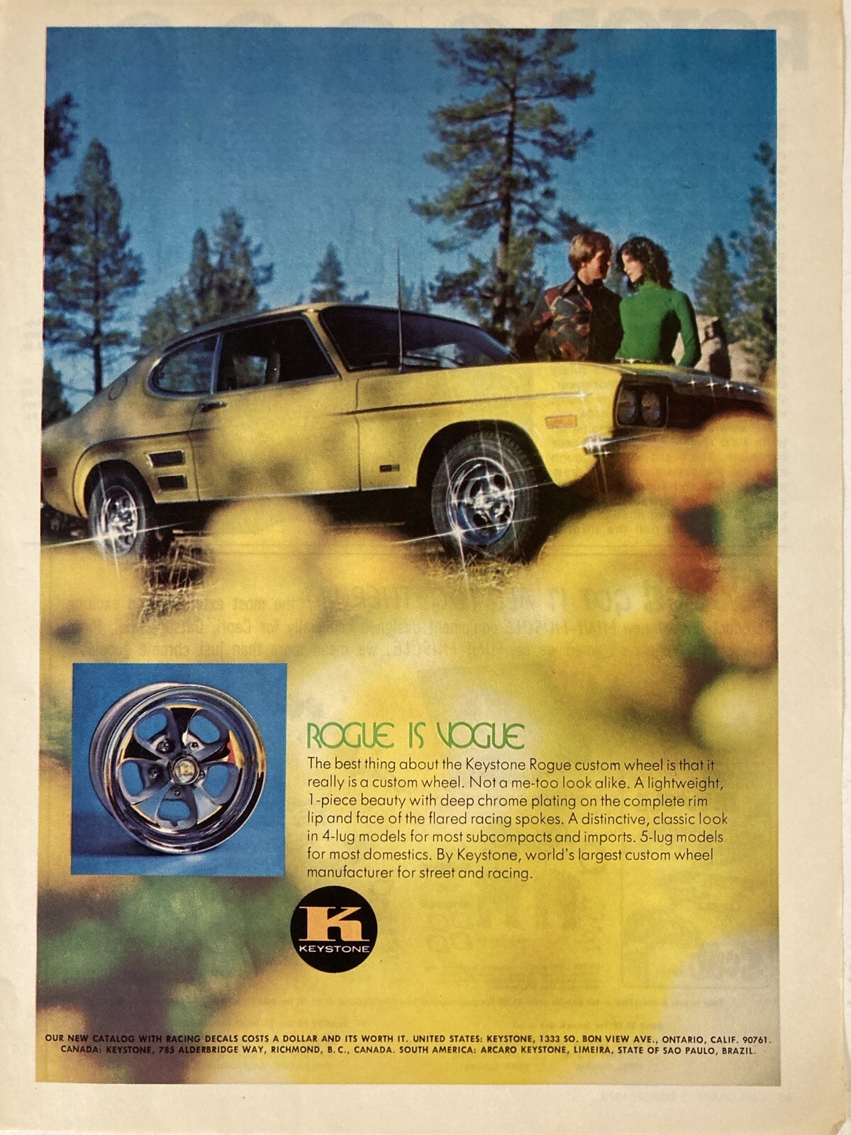 1973 Keystone Mag Rims Rogue Wheels Print Ad 1973 Keystone Mag Rims Rogue Wheels Print Ad