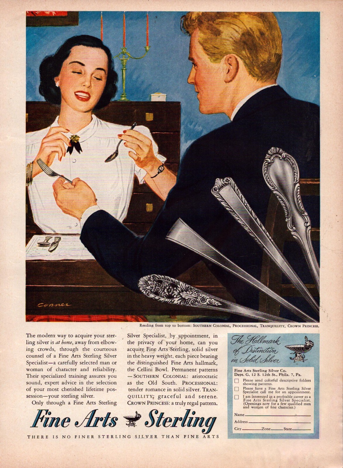 1948 Fine Arts Sterling and Swanson Foods Print Ad Wall Art