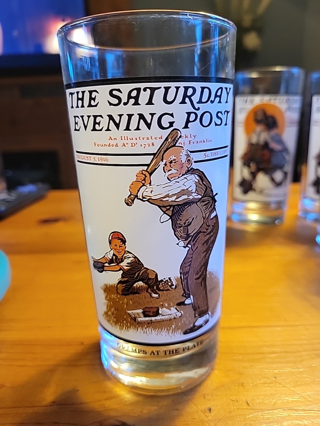1987 Arby\'s Summer Scene Collection Saturday Evening Post Gramps at the Plate 1987 Arby\'s Summer Scene Collection Saturday Evening Post Gramps at the Plate