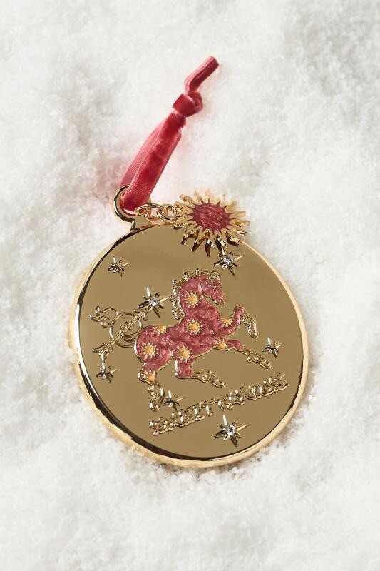 Anthropologie Lou Benesch Zodiac Ornament Gold Plated \