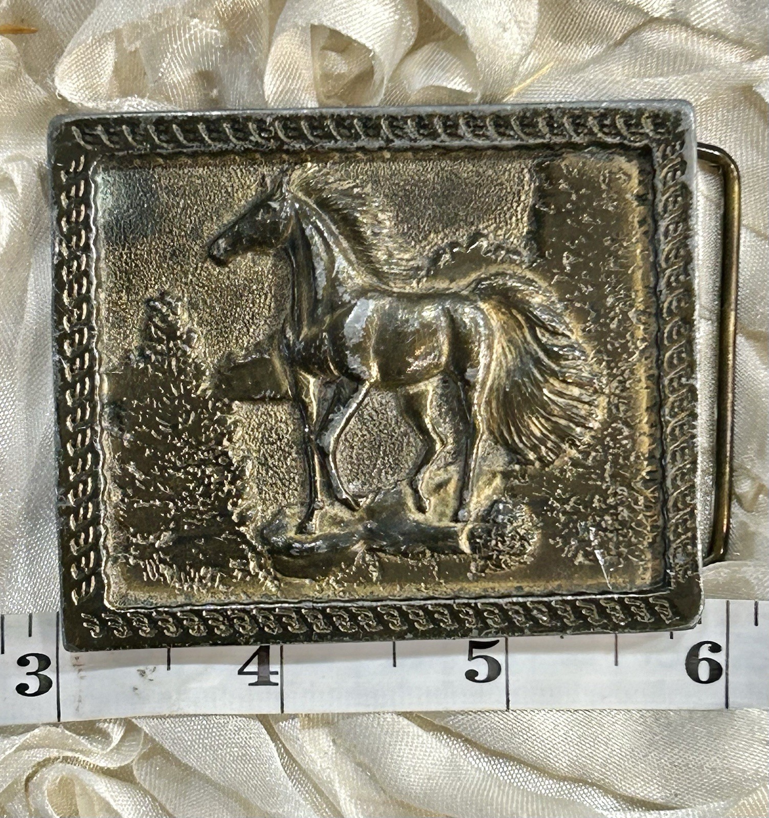 Vintage 1973 Adezy Denver E-402 Horse Belt Buckle Running Horse Western Vintage 1973 Adezy Denver E-402 Horse Belt Buckle Running Horse Western