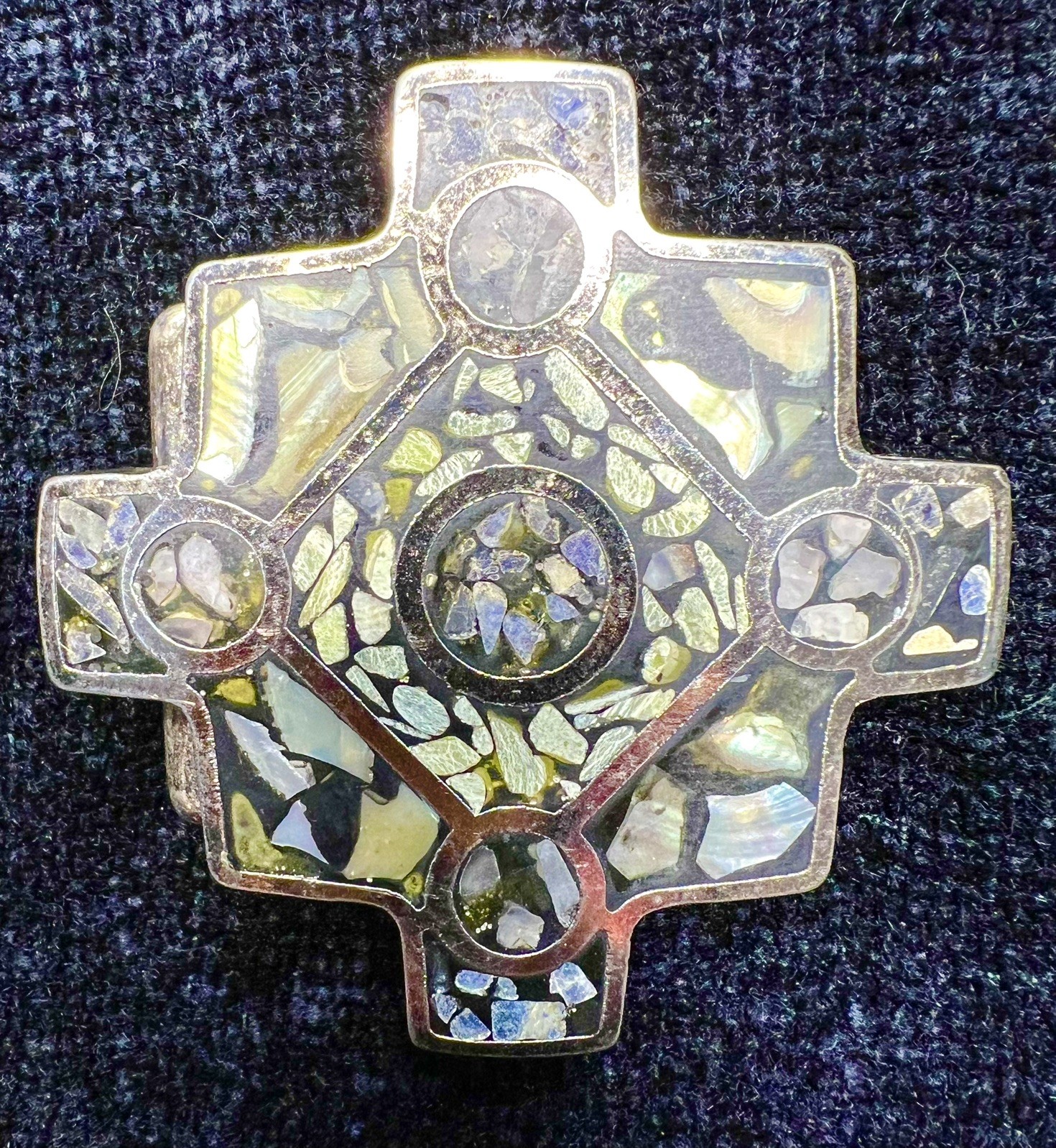 Vintage Rare Chakana/Andean/Inca Cross Abalone inlay belt buckle Vintage Rare Chakana/Andean/Inca Cross Abalone inlay belt buckle