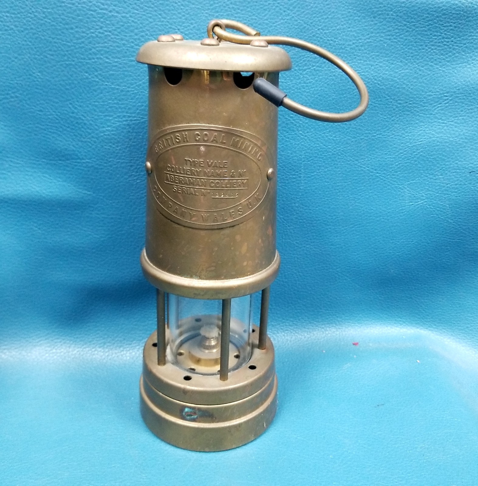 British Coal Mining Company Wales UK Brass Miners Lantern