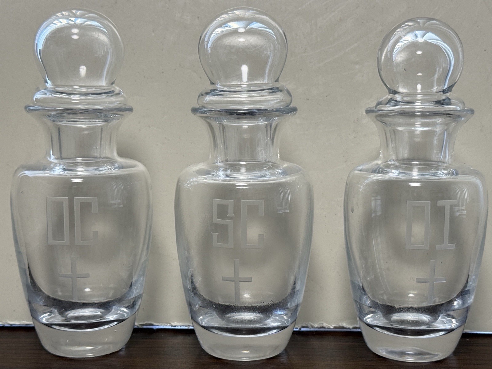Set of 3 Holy Oil Stocks - Chrismatory Set - OC - SC - OI Holy Oil Set