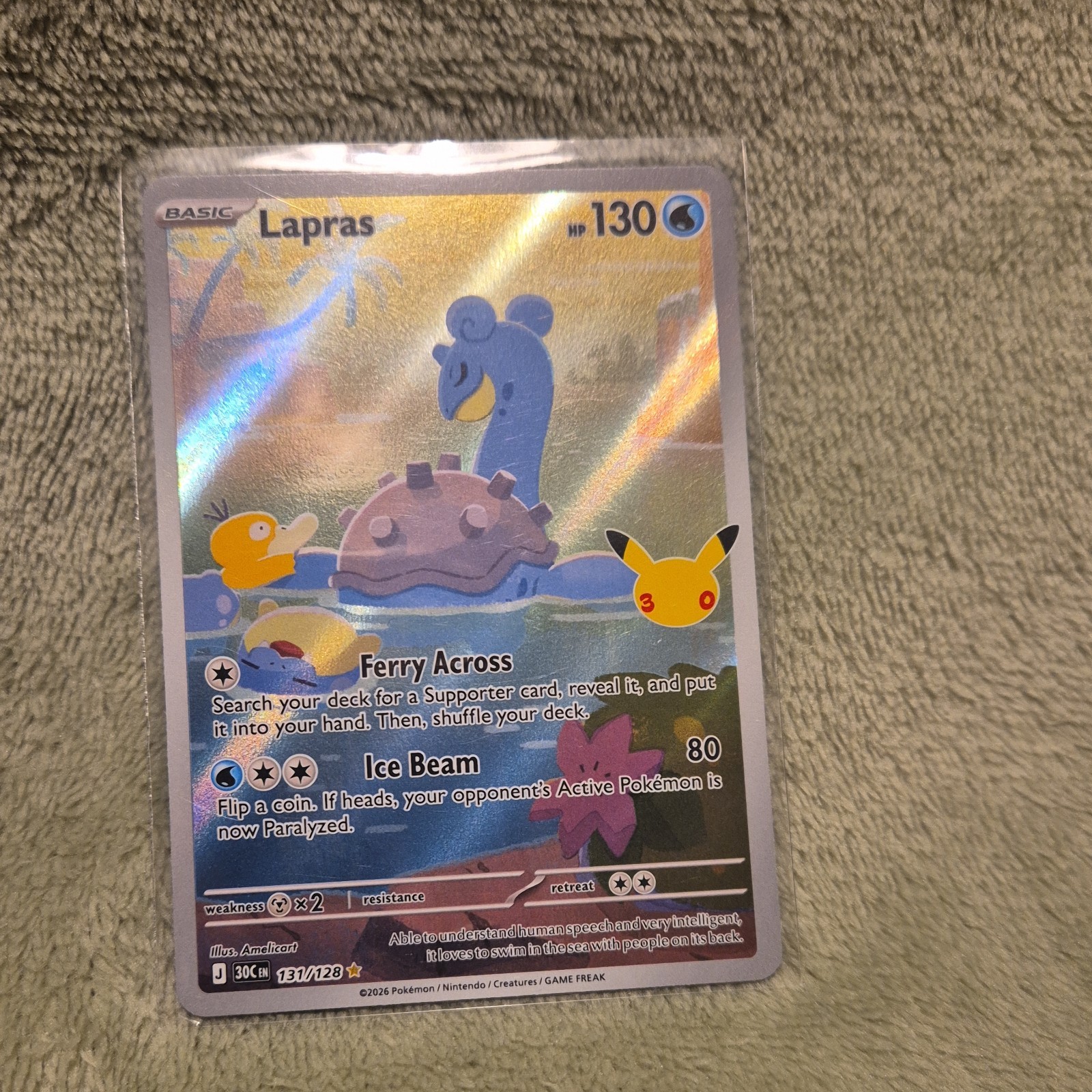 Pokemon TCG 30C 131/128 Lapras 30th Anniversary Celebration IR Pokemon TCG 2026 Pokemon TCG 30C 131/128 Lapras 30th Anniversary Celebration IR Pokemon TCG 2026
