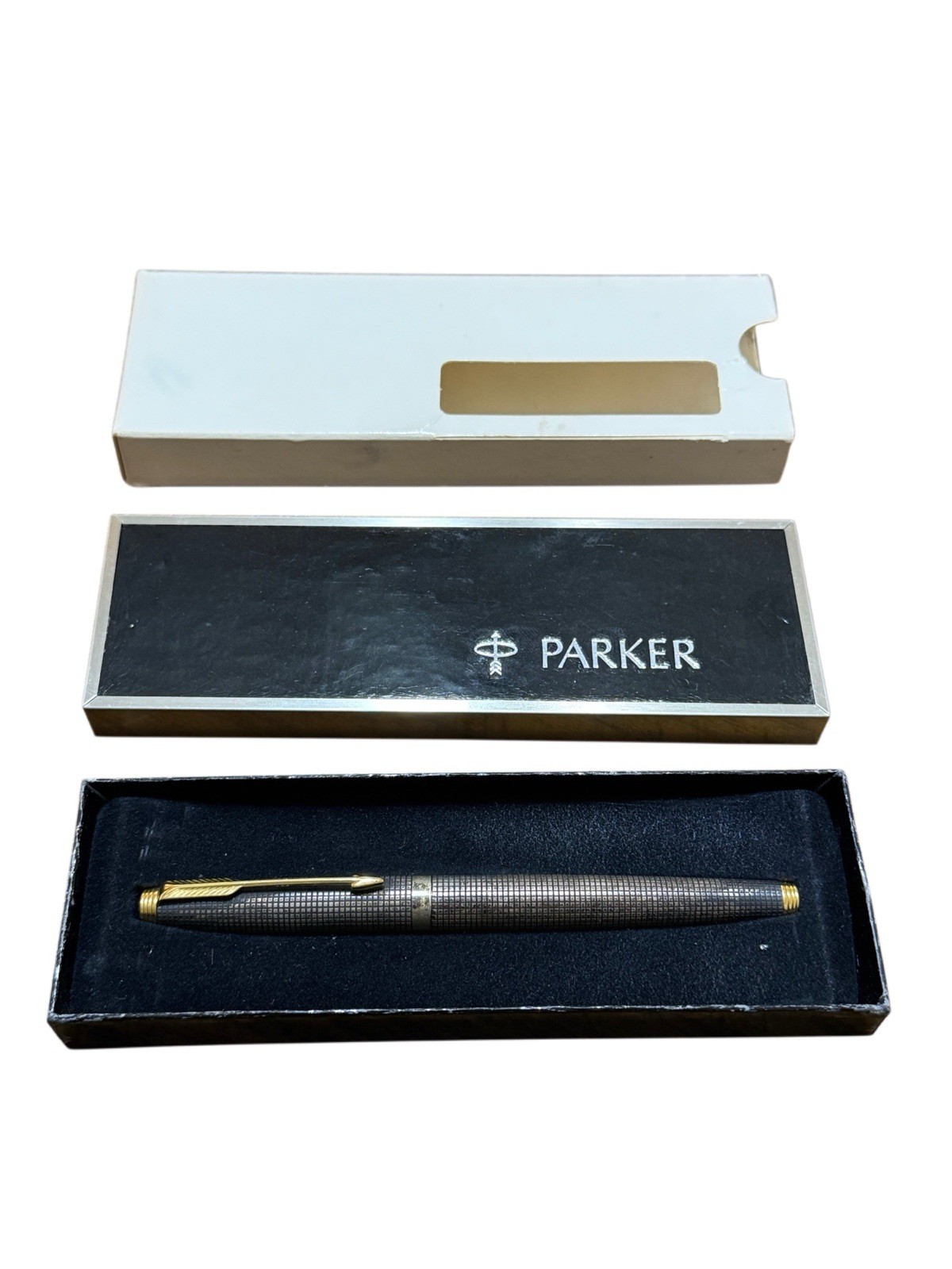 Vintage Parker 75 Cisele Sterling Silver Fountain Pen 14K Gold Fine F Nib USA Vintage Parker 75 Cisele Sterling Silver Fountain Pen 14K Gold Fine F Nib USA