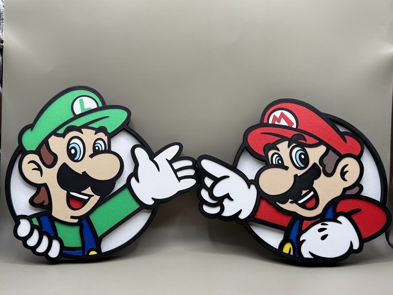 Printed MARIO & LUIGI Wall Art Combo - Super Mario Bros Gaming Room Sign Set 3D Printed MARIO & LUIGI Wall Art Combo - Super Mario Bros Gaming Room Sign Set 3D