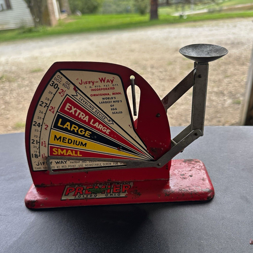 Jiffy-Way Premier Vintage Mechanical Egg Scale Grader XL-L-M-S Toledo, Ohio Jiffy-Way Premier Vintage Mechanical Egg Scale Grader XL-L-M-S Toledo, Ohio
