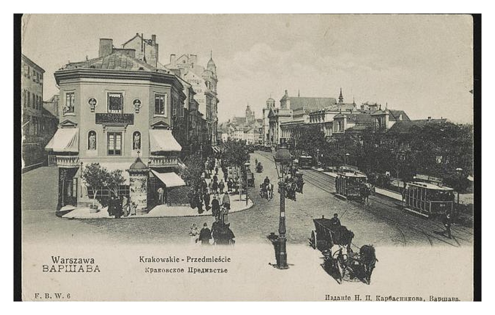 Warsaw Krakowskie-Przedmieście Castle Square Standard Postcard Warsaw Krakowskie-Przedmieście Castle Square Standard Postcard
