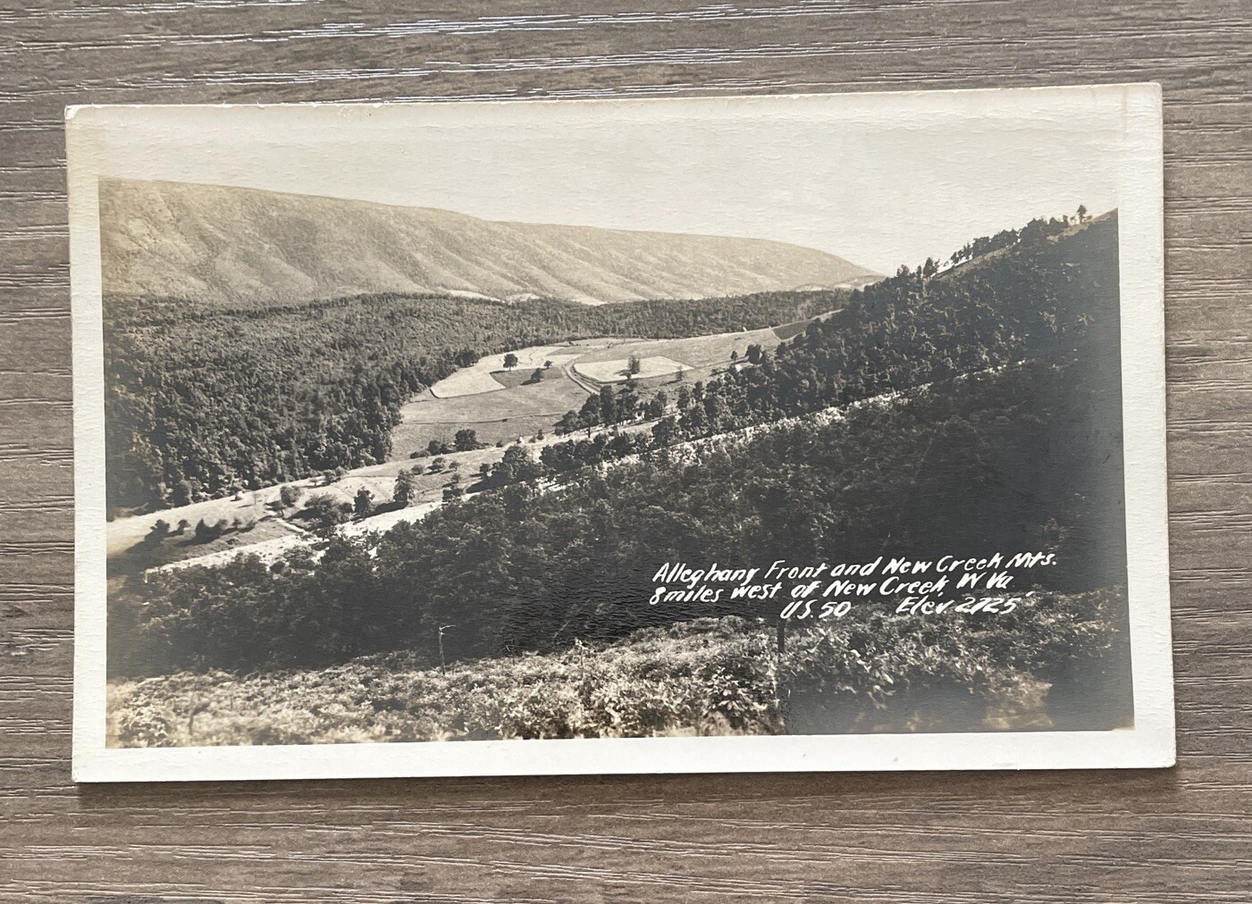 View of Alleghany Front New Creek Mountains West Virginia RPPC Photo Postcard