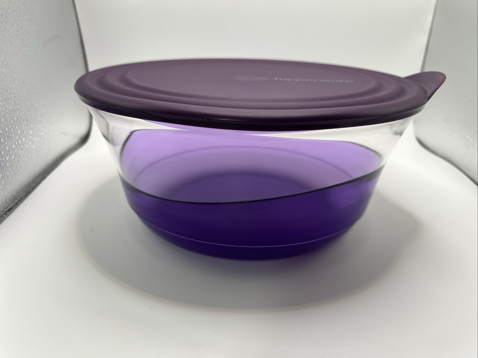 Tupperware 9 1/2cup  Sheerly Elegant Acrylic Bowl purple  New