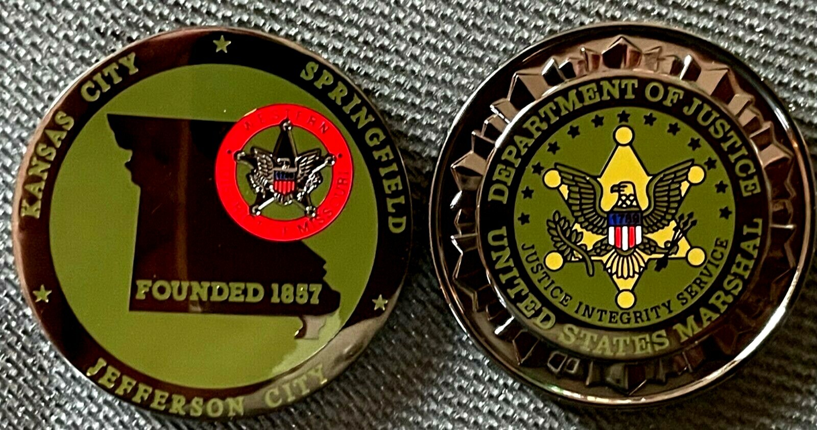 USMS Western District of Missouri - Vintage TacticalBLACK 1.75in version coin