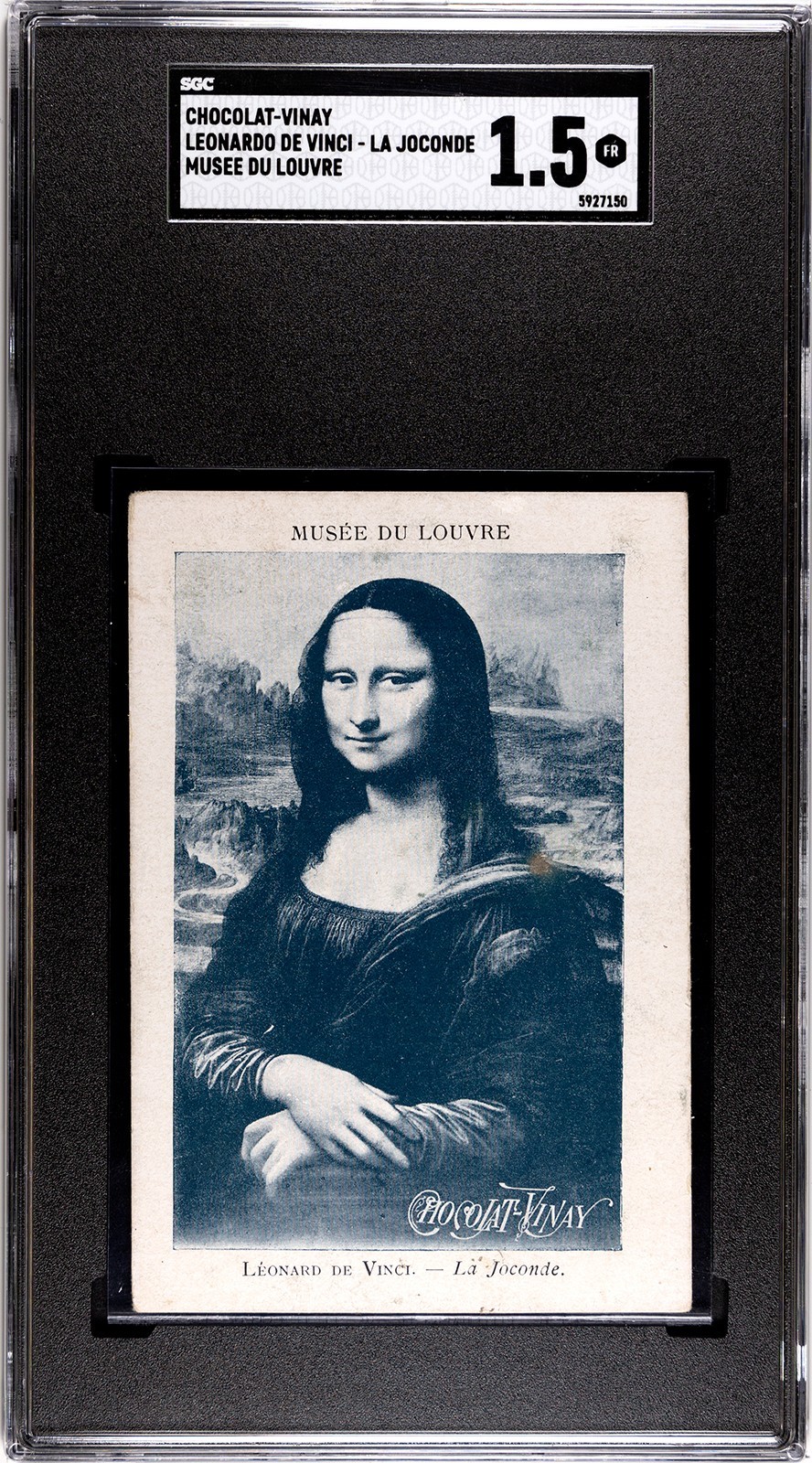 1890s Chocolat Vinay Louvre Museum MONA LISA ROOKIE Card SGC Vintage POP 1